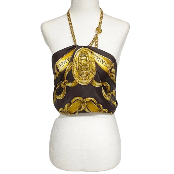 RARE CHANEL Large Silk Scarf AUTHENTICATED - Picture 3 of 14